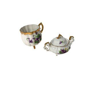 Saji Made In Japan 2 pc set Tea Cup & Mini Sugan Dish WIth Lid EW-4/581 Purple W